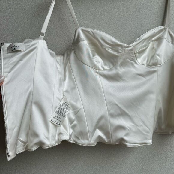 Aritzia Wilfred Oklahoma Sweetheart Birch White Bridal Bustier Corset Size Mediu - Picture 7 of 10